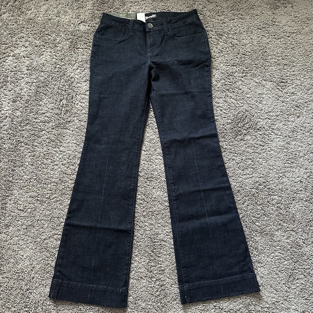 Wrangler Retro‎ Mae Mid-Rise Flare Leg Women's Jeans Dark Wash Size 7x34 NWT